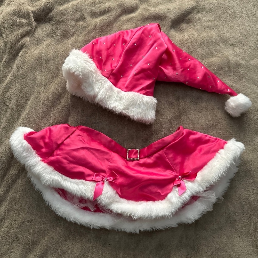Pink Victoria's Secret "Sexy Little Things" Christmas Skirt & Santa Hat